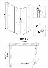 Niagara Душевой уголок Nova 120x80 NG-6621-08 – фотография-6